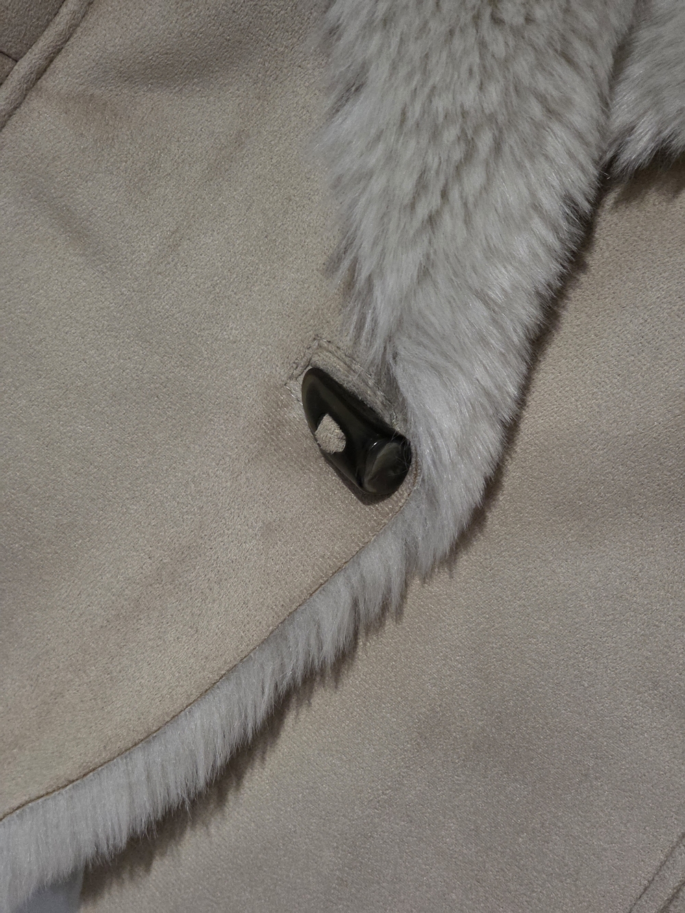 Esprit Beige Faux-Shearling Sleeveless Vest - Picture 3 of 6